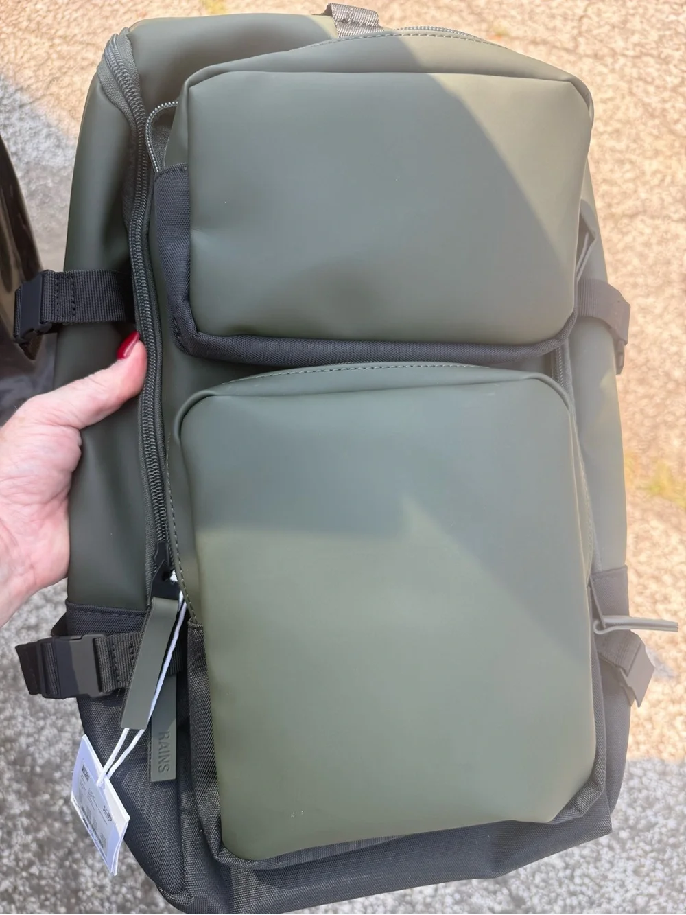 Rains Olive Green Utility Backpack